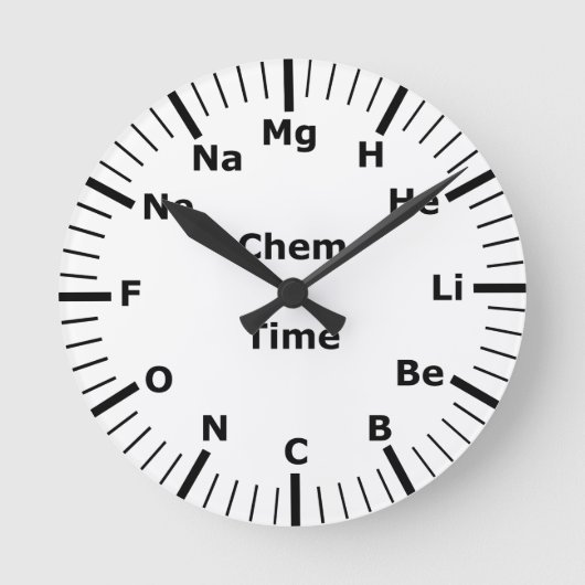Chemistry Elements of Periodic Table Runde Wanduhr (Vorderseite)