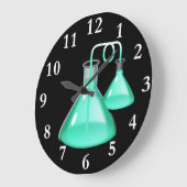 Chemistry Flasks Round Wall Clock Große Wanduhr (Winkel)