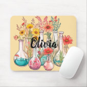 Chemistry Floral Beakers  Laboratory equipment Mousepad (Mit Mouse)