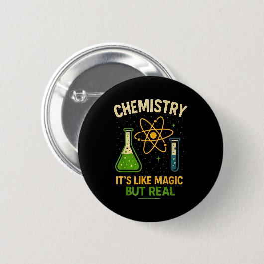 Chemistry It’s Like Magic Funny Science Teacher St Button (Vorne & Hinten)