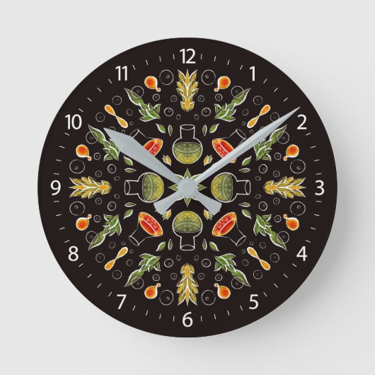 Chemistry Lab Science Botanical Pattern Runde Wanduhr (Vorderseite)