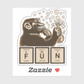 Chemistry monkey discovered fun aufkleber (Blatt)