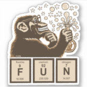 Chemistry monkey discovered fun aufkleber (Vorderseite)