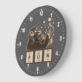 Chemistry monkey discovered fun große wanduhr (Winkel)