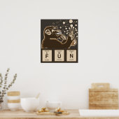 Chemistry monkey discovered fun poster (Küche)