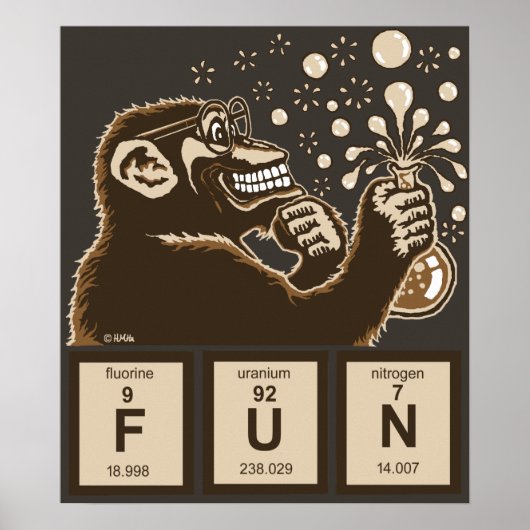 Chemistry monkey discovered fun poster (Vorne)