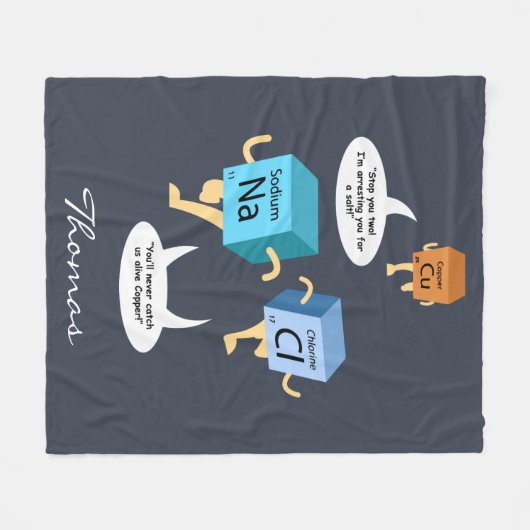 Chemistry Periodic Table Elemente Funny Fleecedecke (Vorderseite (Horizontal))