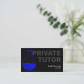 Chemistry Private Tutor Blue Flask Sketch Black Visitenkarte (Stehend Vorderseite)
