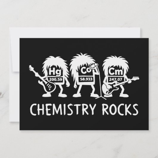 Chemistry Rocks Science Rock Band Einladung (Vorderseite)