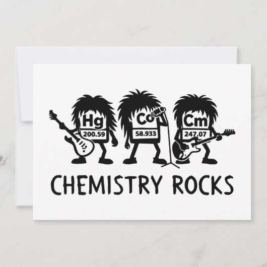 Chemistry Rocks Science Rock Band Einladung (Vorderseite)