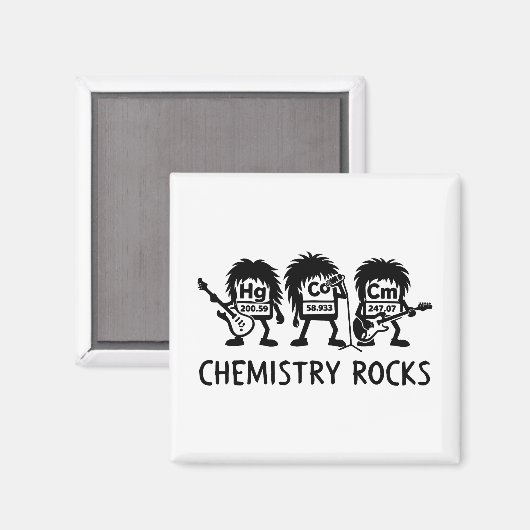 Chemistry Rocks Science Rock Band Magnet (Vorderseite/Rückseite)