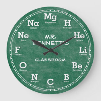 Chemistry Science Chalkboard Personalizable Clock Große Wanduhr