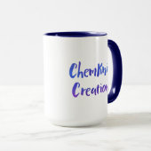ChemKnits Kreationen Logo-Tasse - Marine Tasse (VorderseiteRechts)