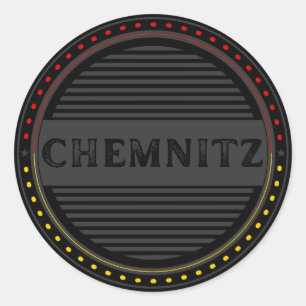 Chemnitz City Pride Emblem – Deutsche Identität Runder Aufkleber