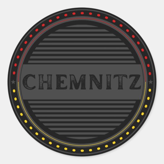 Chemnitz City Pride Emblem – Deutsche Identität Runder Aufkleber (Vorderseite)