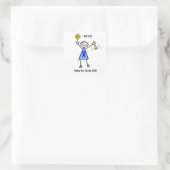 Chemo Bell - Colon Cancer Woman Quadratischer Aufkleber (Tasche)