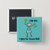 Chemo Bell - Eierstockkrebs-aquamarines Band Button (Vorne & Hinten)