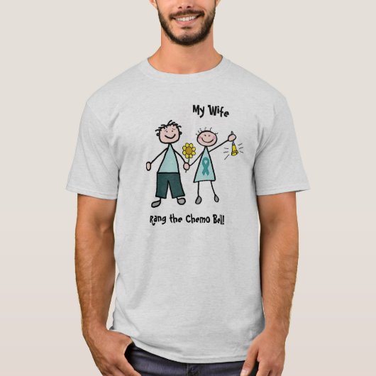 Chemo Bell - Eierstockkrebs-aquamarines Band T-Shirt (Vorderseite)