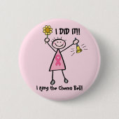 Chemo Bell - rosa Band-Brustkrebs Button (Vorderseite)
