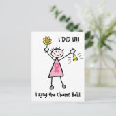 Chemo Bell - rosa Ribbon Brustkrebs Postkarte (Stehend Vorderseite)