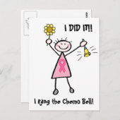 Chemo Bell - rosa Ribbon Brustkrebs Postkarte (Vorne/Hinten)