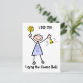 Chemo Bell - Weiblicher Krebs Postkarte (Stehend Vorderseite)