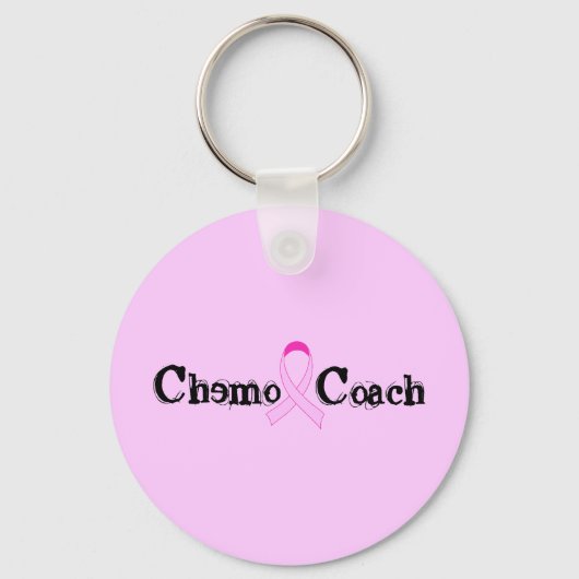 Chemo Coach - rosa Ribbon Brustkrebs Schlüsselanhänger (Vorderseite)