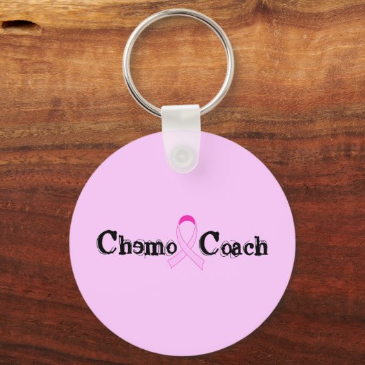 Chemo Coach - rosa Ribbon Brustkrebs Schlüsselanhänger (Vorderseite)