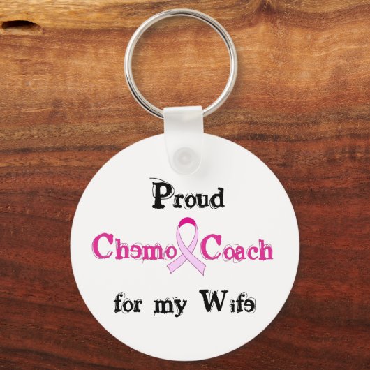 Chemo Coach - rosa Ribbon Brustkrebs Schlüsselanhänger (Vorderseite)