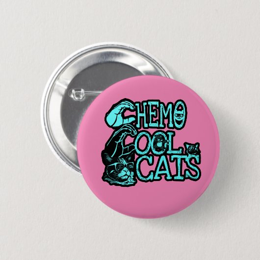 Chemo coole Katzen Schaltfläche Button (Vorne & Hinten)