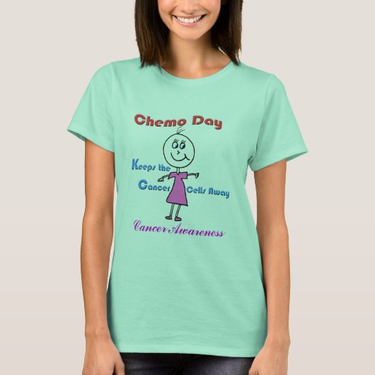 Chemo Day Girl Cancer Awareness T-Shirt (Vorderseite)