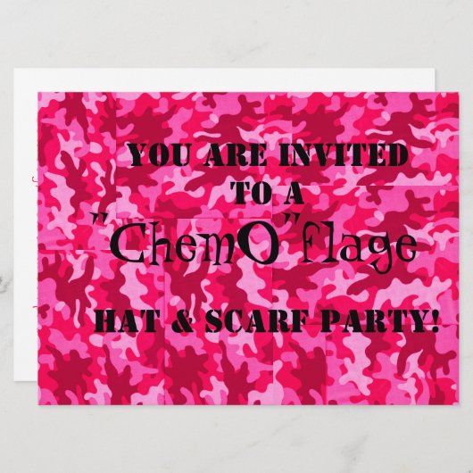 "Chemo " flage Party! Einladung (Vorne/Hinten)