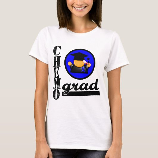 Chemo Grad Colon Cancer Ribbon T-Shirt (Vorderseite)
