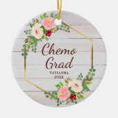 Chemo Grad Personalisierter Brustkrebs Keramik Ornament (Vorne)