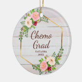 Chemo Grad Personalisierter Brustkrebs Keramik Ornament (Links)