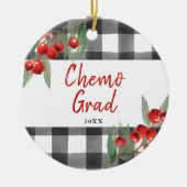 Chemo Graduate Karierter Personalisierter Krebsübe Keramik Ornament (Vorne)