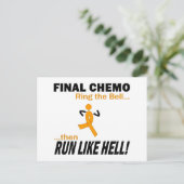 Chemo läuft wie Hölle - Leukämie Postkarte (Stehend Vorderseite)
