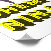 Chemo Ninja kids Cancer Awareness Month Poster (Ecke)