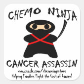 Chemo Ninja Stickers! Quadratischer Aufkleber (Vorderseite)