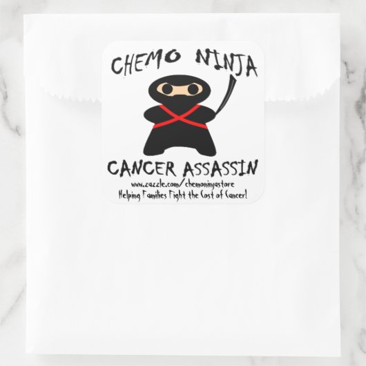 Chemo Ninja Stickers! Quadratischer Aufkleber (Tasche)