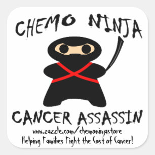 Chemo Ninja Stickers! Quadratischer Aufkleber
