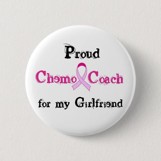 Chemo Trainer - rosa Band-Brustkrebs Button (Vorderseite)