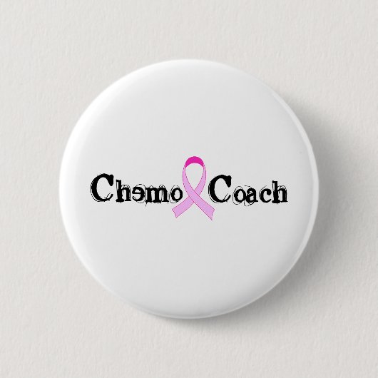 Chemo Trainer - rosa Band-Brustkrebs Button (Vorderseite)