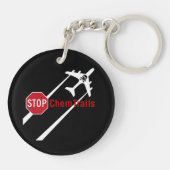 Chemtrail Flugzeug Präsistente Kontrails Schädelkn Schlüsselanhänger (Rückseite)