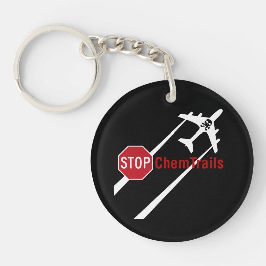 Chemtrail Flugzeug Präsistente Kontrails Schädelkn Schlüsselanhänger (Vorderseite)