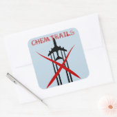 Chemtrails sind blau falsch quadratischer aufkleber (Umschlag)