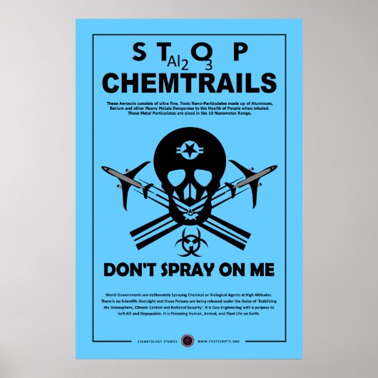 Chemtrails stoppen poster (Vorne)