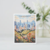 Chengdu China Reise Ästhetik Postkarte (Stehend Vorderseite)