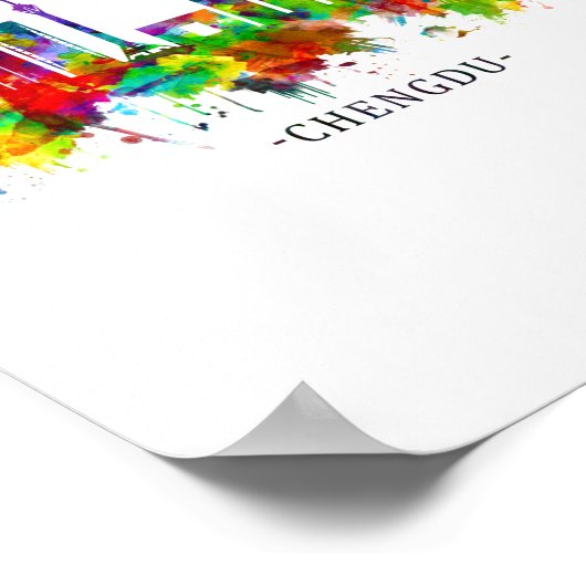 Chengdu China Skyline Poster (Ecke)