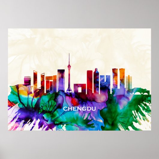 Chengdu Skyline Poster (Vorne)